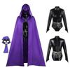 Raven Teen Titans Cosplay Kostuum Outfits Voor Vrouwen, Raven Bodysuit Met Cape Riem Set Halloween Feest Verkleedkleding