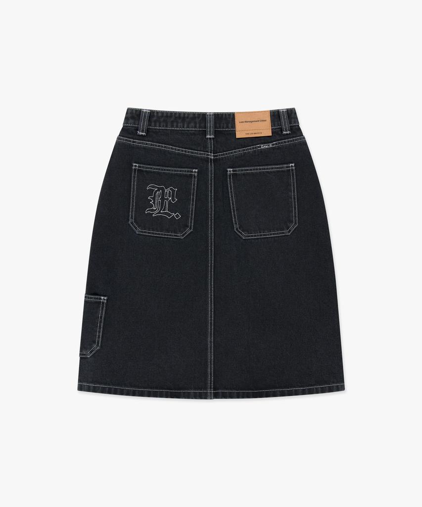 Lmc Wm Cntrst Denim Midi Skirt Black
