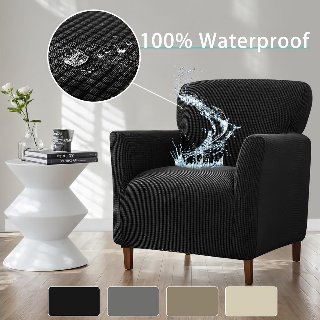 TPU coated waterproof fleece small sofa cover elastic solid color single universal sofa cover