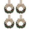 For Christmas Mini Window Wreaths Red Berry With Bowknot Farmhouse Wreath For Kitchen Cabinet