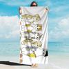 1pc Cute Anime Mofusands Print Beach Towel - Soft Absorbent Microfiber, Lightweight Quick-Dry with Vibrant Cartoon Cat Design