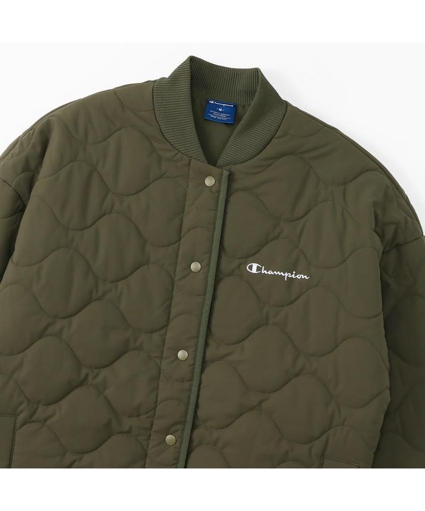 Outerwear Long Sleeve Stretch Thermal Water Repellent Windproof Script Logo Jacket Sports Grayish Green L [Champion] Women's CW-YS605