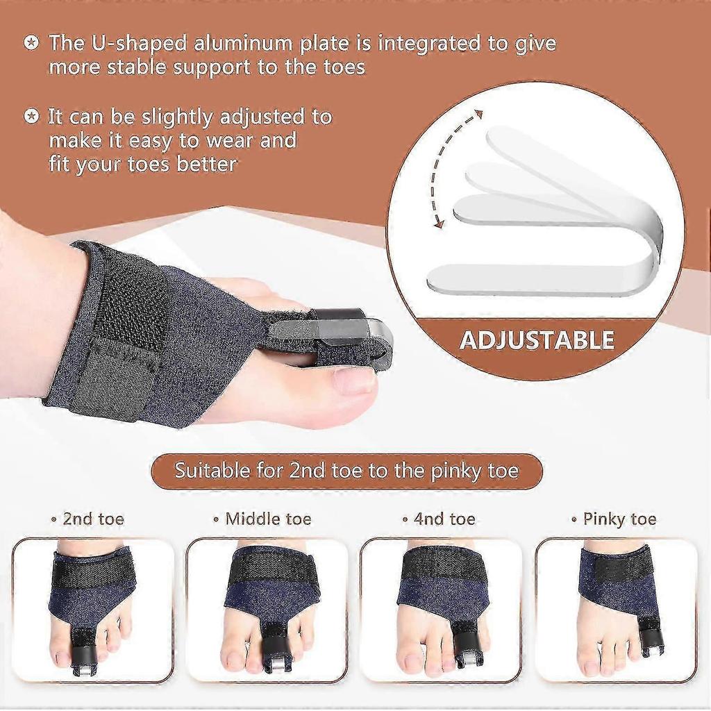 Toe Splint, Toe Straightener Hammer Toe Corrector, Toe Brace Support For Bent Toe, Broken Toe, Crooked Toe, Curled Toe, Claw Toe, Mallet Toe,overlapp