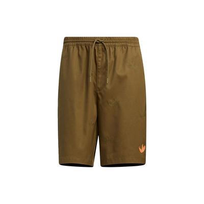 Originals Solid Color Logo Embroidery Print Straight Casual Shorts Men Bottoms Camel HS1911