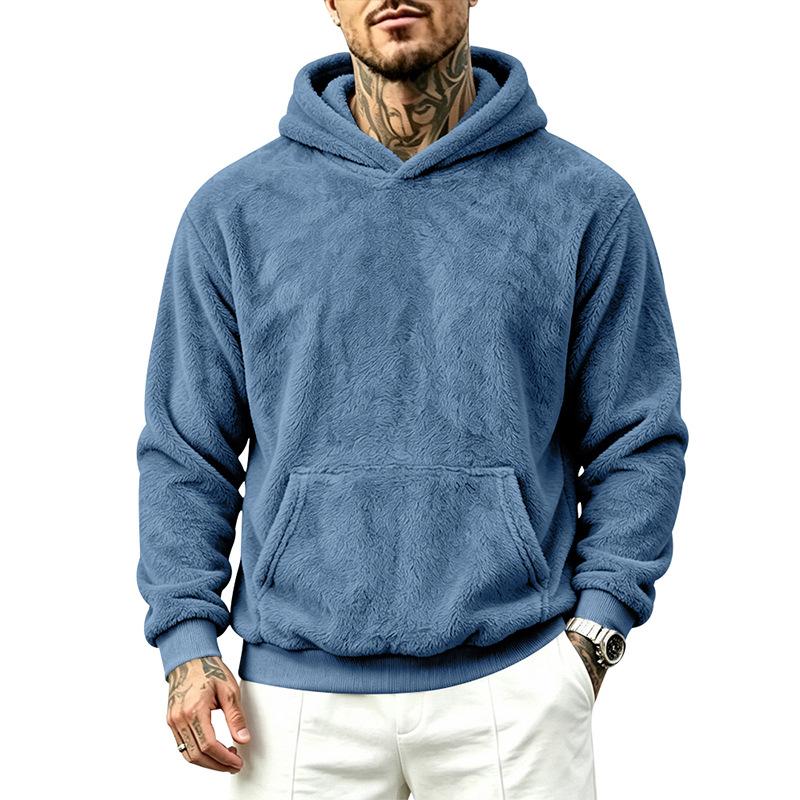 Men S Loose Fit Fleece Lined Hooded Sweatshirt Casual Outdoor Daily Wear
