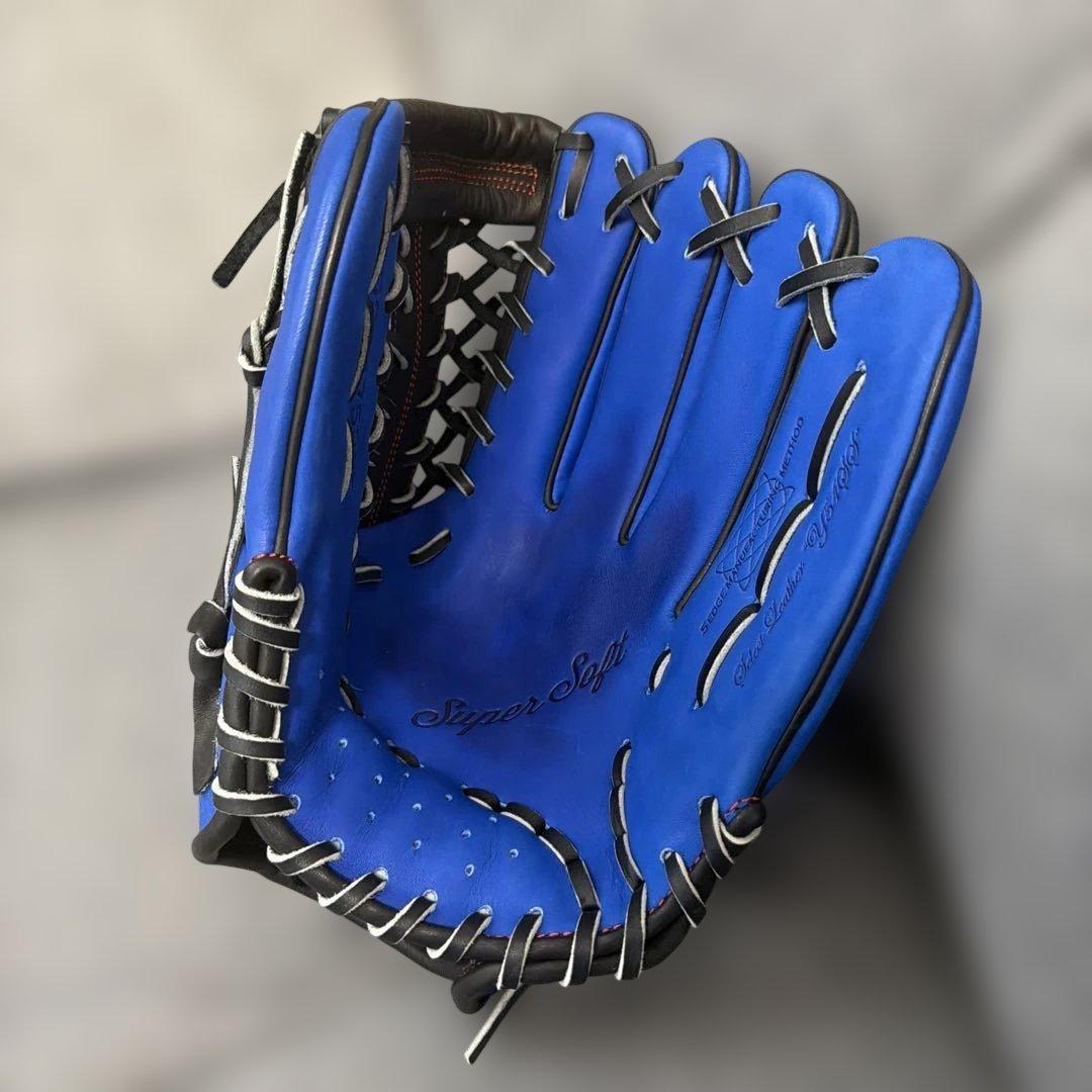 Used SSK Soft Gloves Super Soft Blue Black