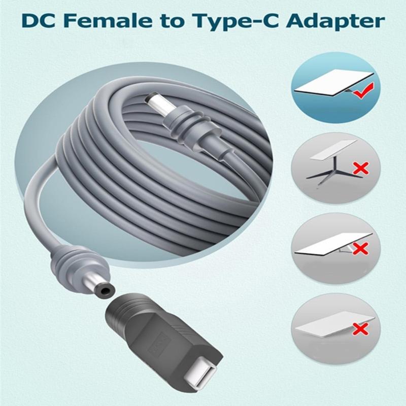 DC5521 Power Adapter USB C Male To DC5.5x2.1mm Converter for 20V Input PD100W Source for Mini