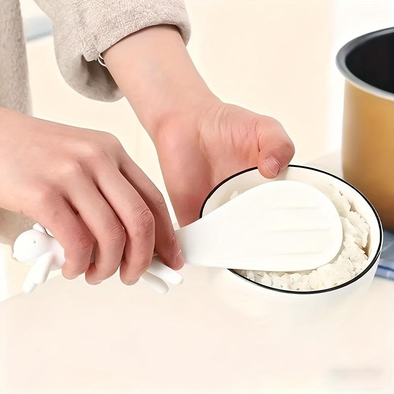 1pc Non-Stick Serving Spoon with Squirrel Handle, Heat Resistant for Rice Soup, Dishwasher Safe Food Grade Rice Spoon