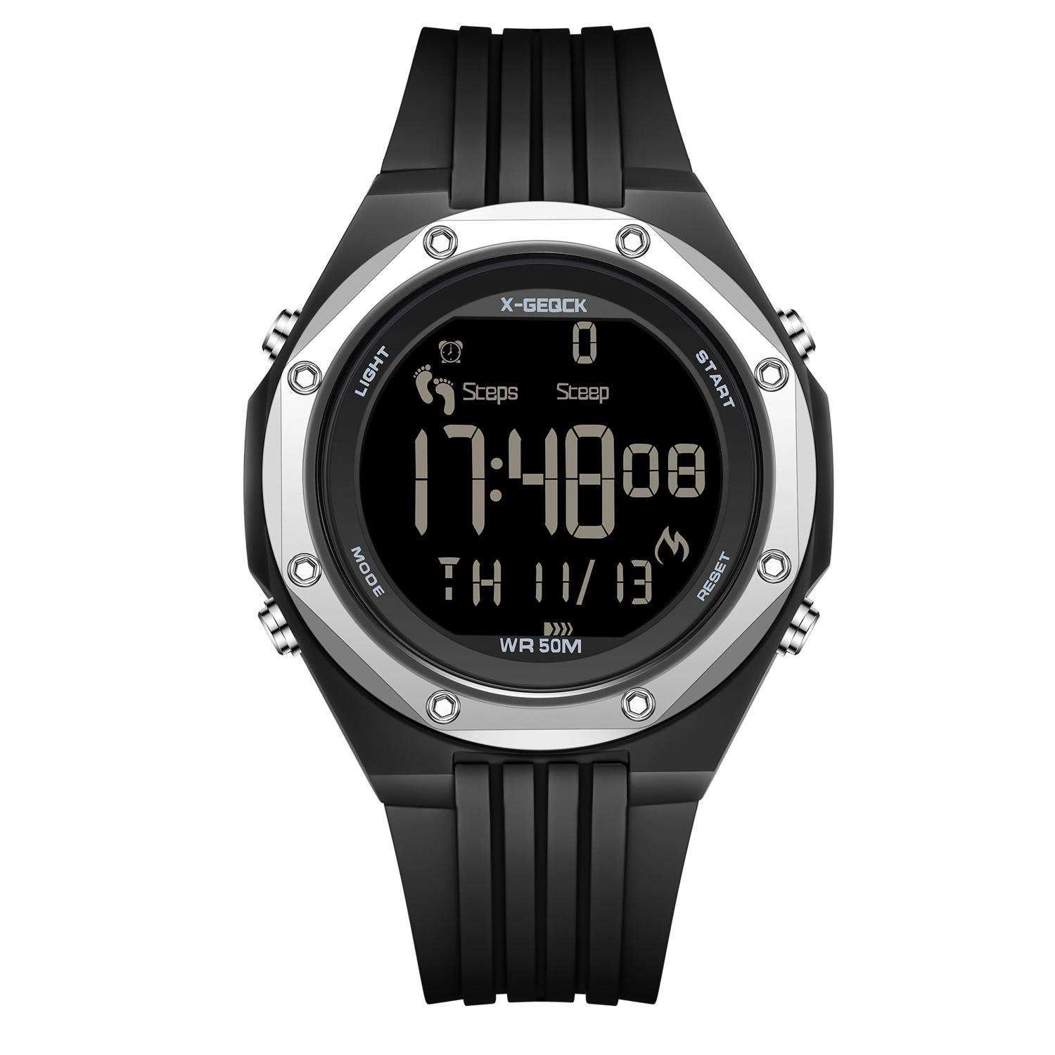 Outdoor Sports Fashion Men S Electronic Watch Men S Student Multi-Function Luminous Alarm Clock Electronic Watch