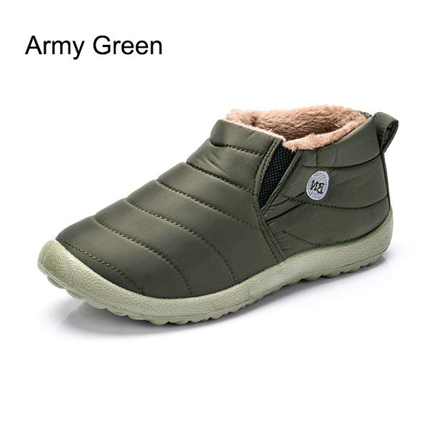 Women Men Winter Shoes Solid Color Snow Boots Cotton Inside Antiskid Bottom Keep Warm Waterproof