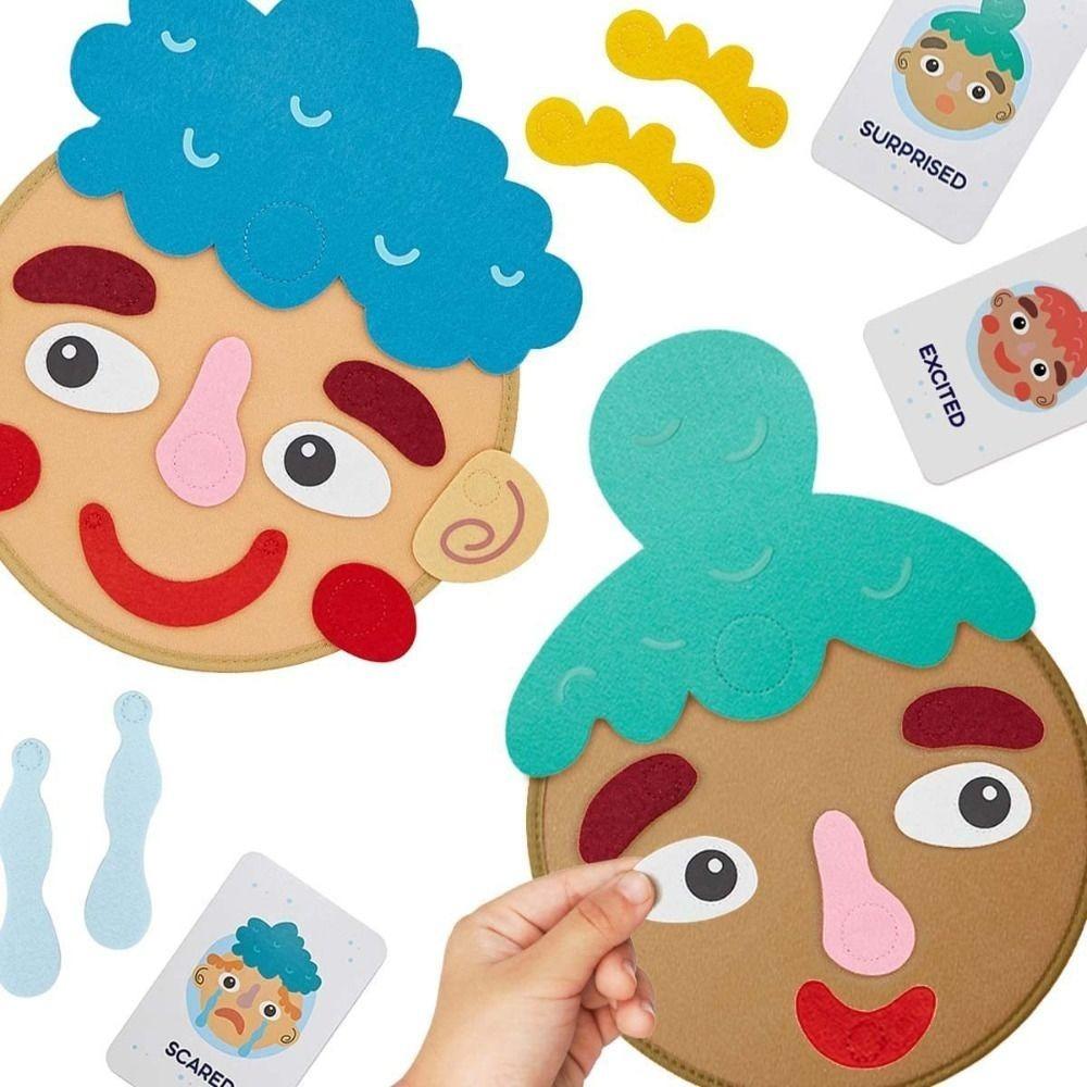 

Early Education Children s DIY Emotion Stickers Social Felt Emotion Face Toys Kids