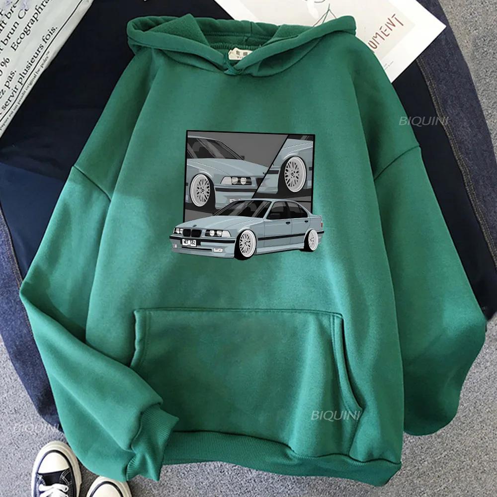 Car Printed Graphic Hoodies Prevalent Street Male Casual Sweatshirts Autumn Fleece Clothing Soft Comfortable Hooded