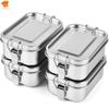 4Pcs Stainless Steel Bento Box Metal Lunch Box Food Storage Containers with Lockable Clips Lunch Snack Boxes for Work School