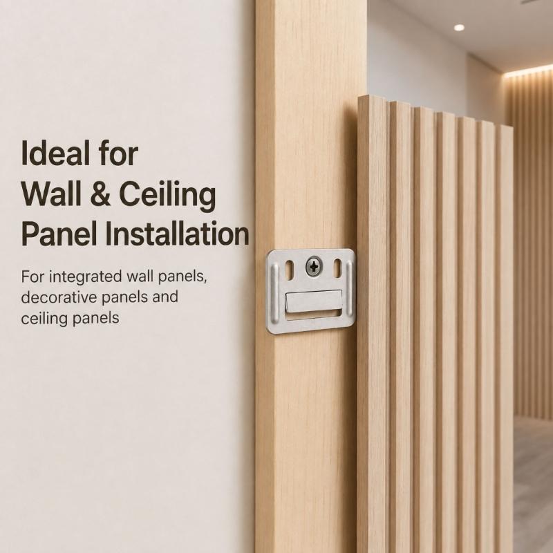 Metal Concealed Wall Board Clip Fasteners for Ceiling Installation with Positioning Holes and Steady Fixing Form for Interior Use