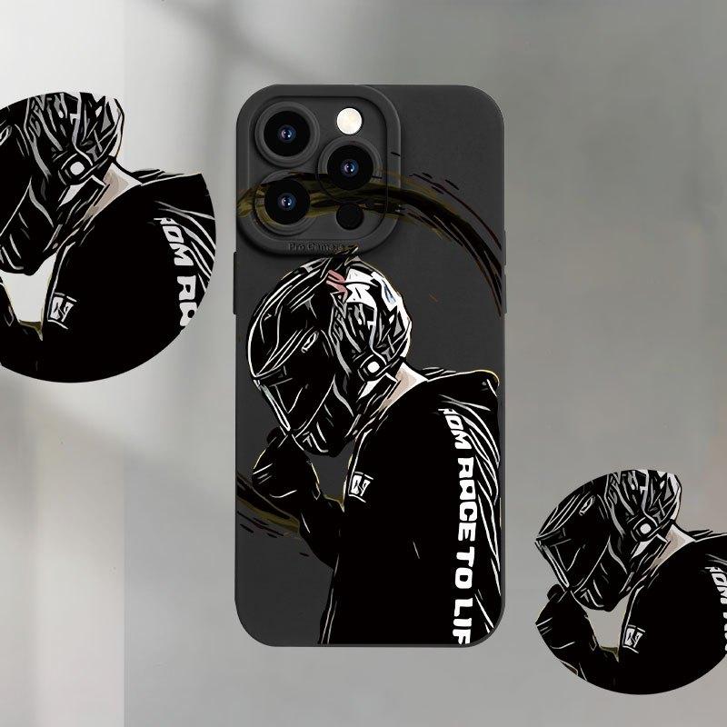 

Creative Motorcycle Knight phone case suitable for iPhone 17 16 15 14 13 12 11 Pro/Max/Plus anti drop and shockproof back cover For iPhone 11PROMAX