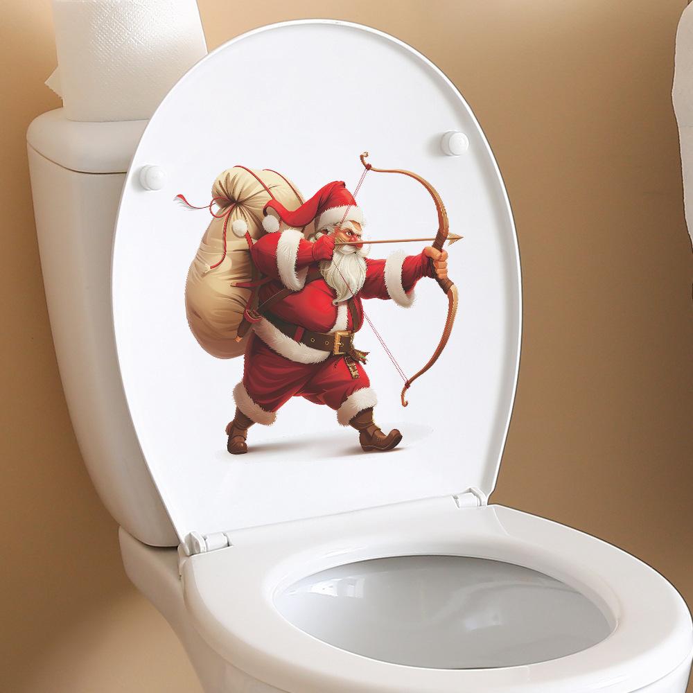 Santa Claus Archery Bathroom Bathroom Toilet with Home Decoration Stickers