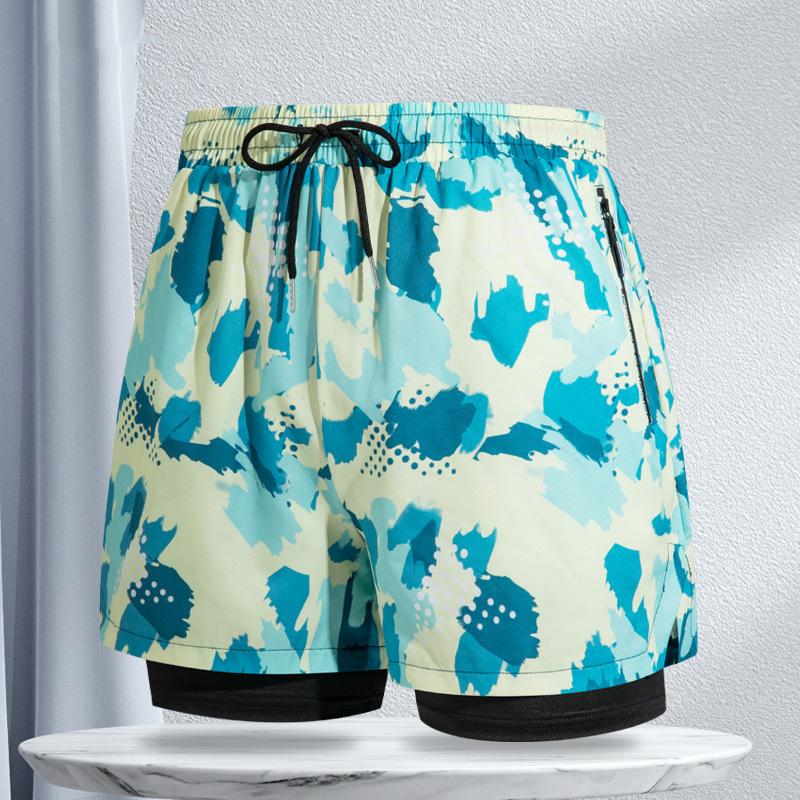 

Двухслойные взрослые плавки, плавки с подкладкой, эластичные, быстросохнущие, мужские трусы-боксеры, шорты для бега, спортзала, серфинга, плавки XL