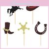 Hat Cowboy Themed Horse Boots Pattern Glitter Paper Birthday Cake Decor Plugin