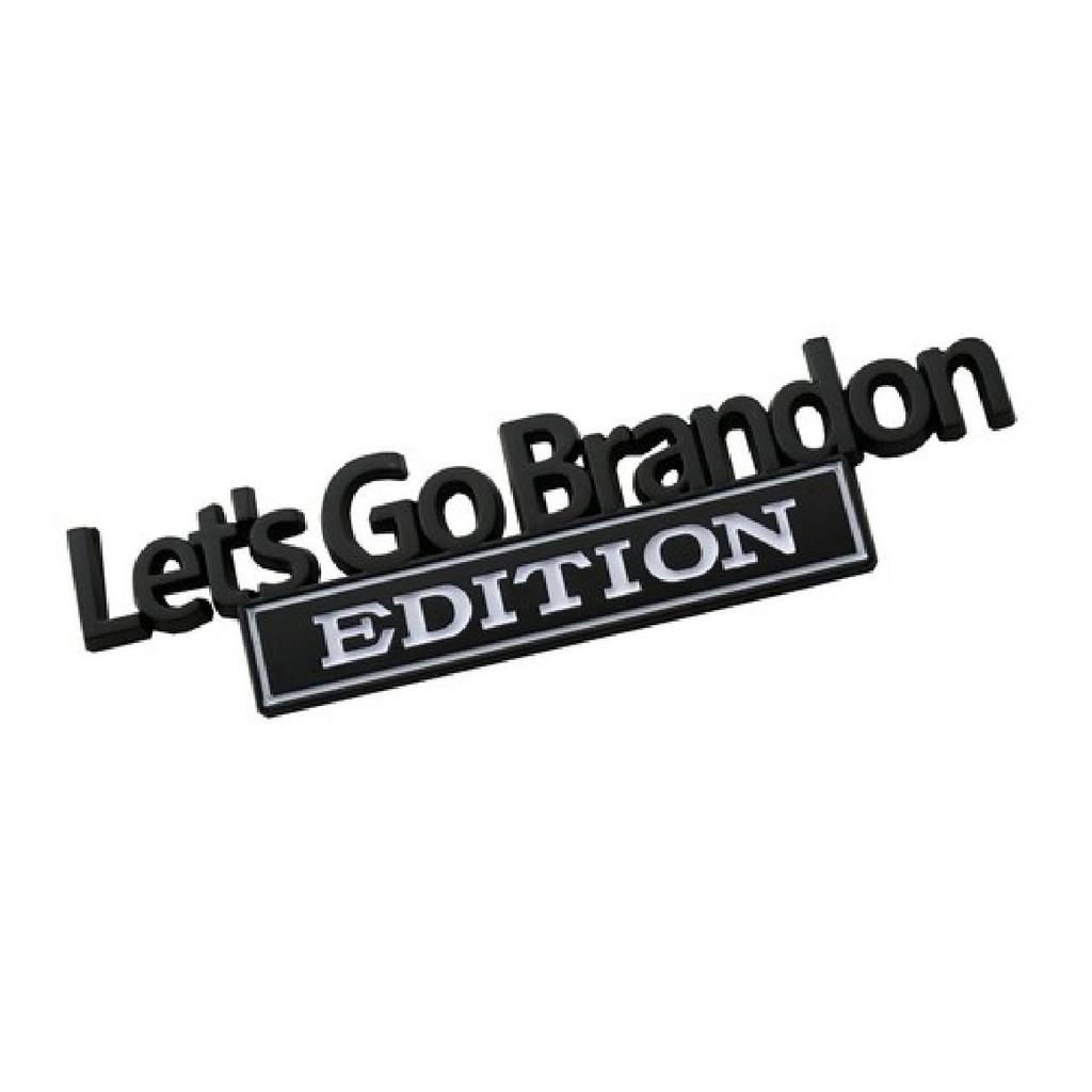 Let's Go Brandon Edition Emblem Car Bumper Badgeslide Fender Sticker Black/White