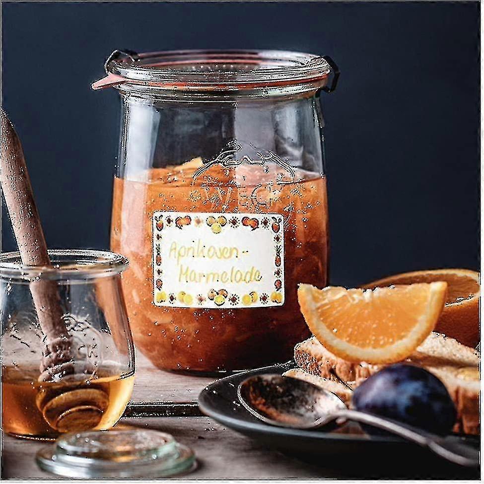1 Roll/250 Pieces Food Labels Self Adhesive Jam Jar Labels 5x3cm Container Labels - PJ