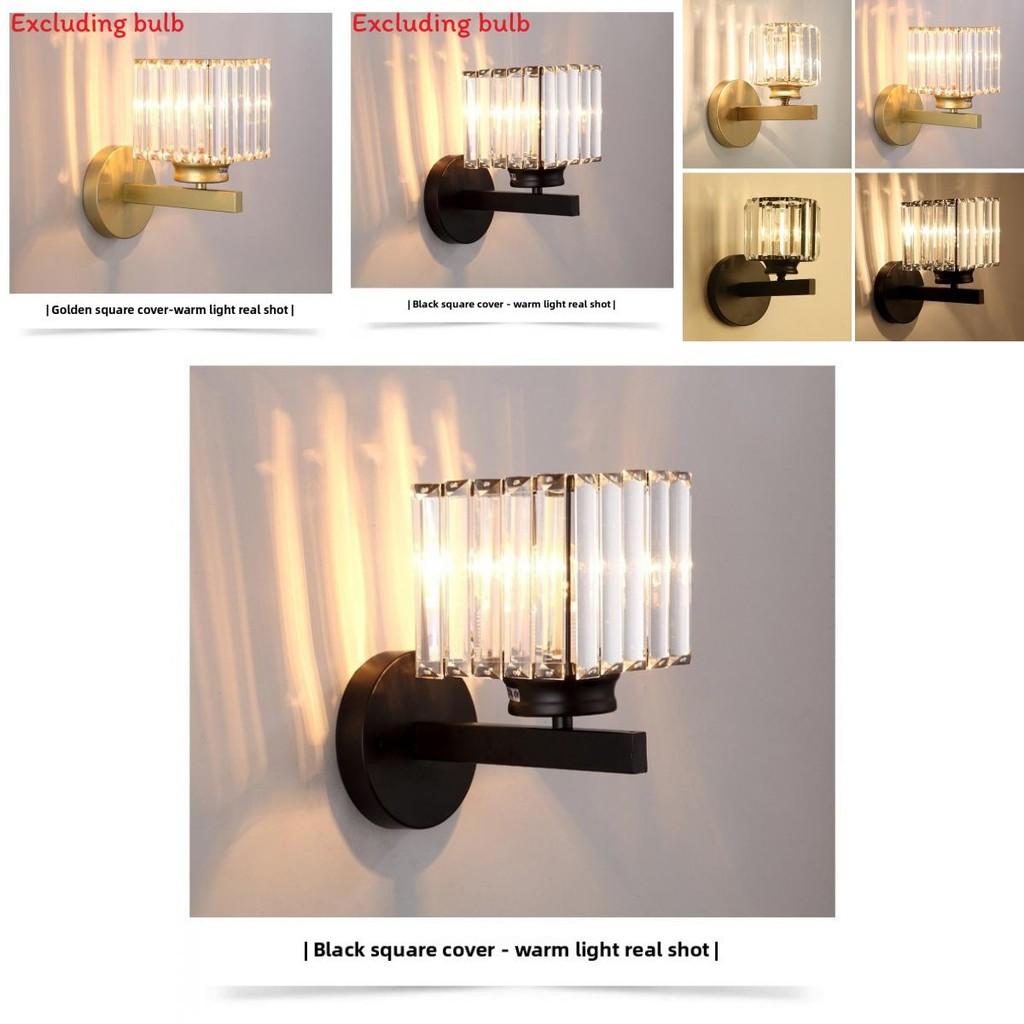 Modern Square And Circular Crystal Wall Lamps For Living Room And Bedroom Decor
