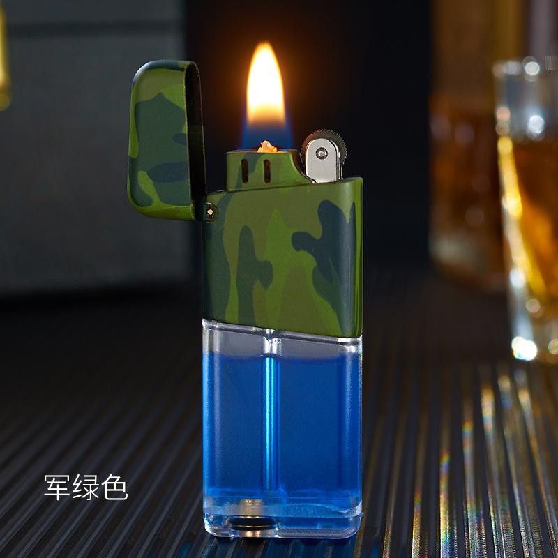 Retro Classic Transparent Gas Warehouse Lighter Grinding Wheel Open Flame Trendy Men's Gift Cigarette Accessories