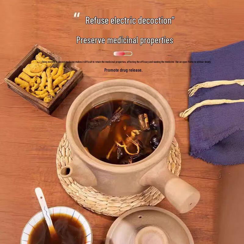 Traditional Unglazed Clay Herbal Decoction Pot