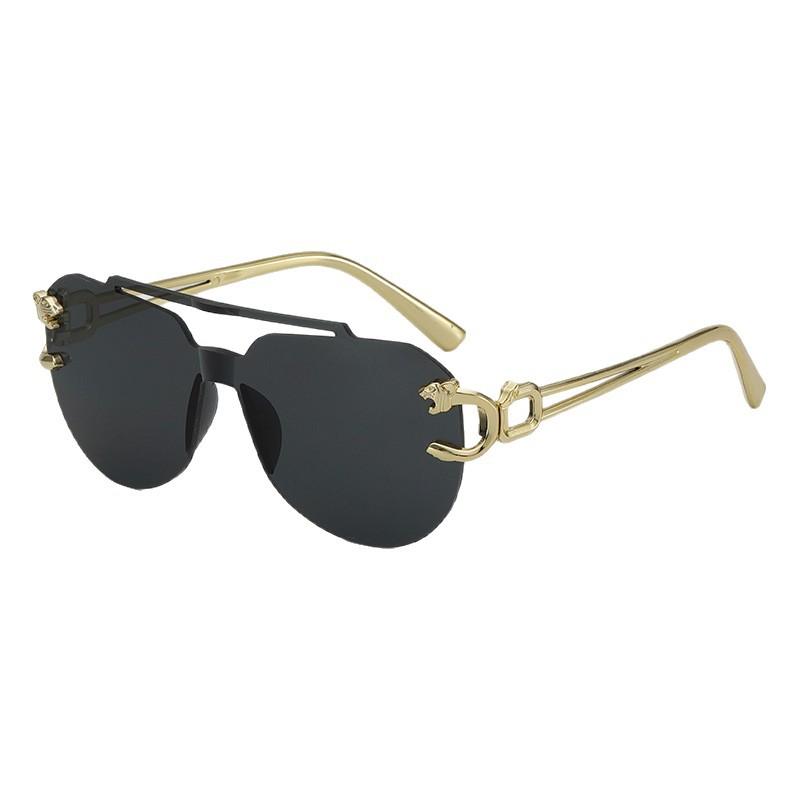 JYL TS Rimless Sunglasses With Leopard Head UV Protection Style 116