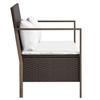 VidaXL Banc de jardin à 2 places avec coussins Marron Résine tressée 364113