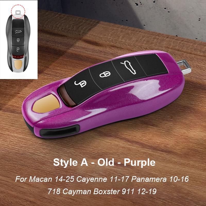 Solid Color ABS For Porsche Panamera Macan 718 Taycan 911 Cayman Boxster 971 Remote Smart Car Key Case Cover Car Accessories