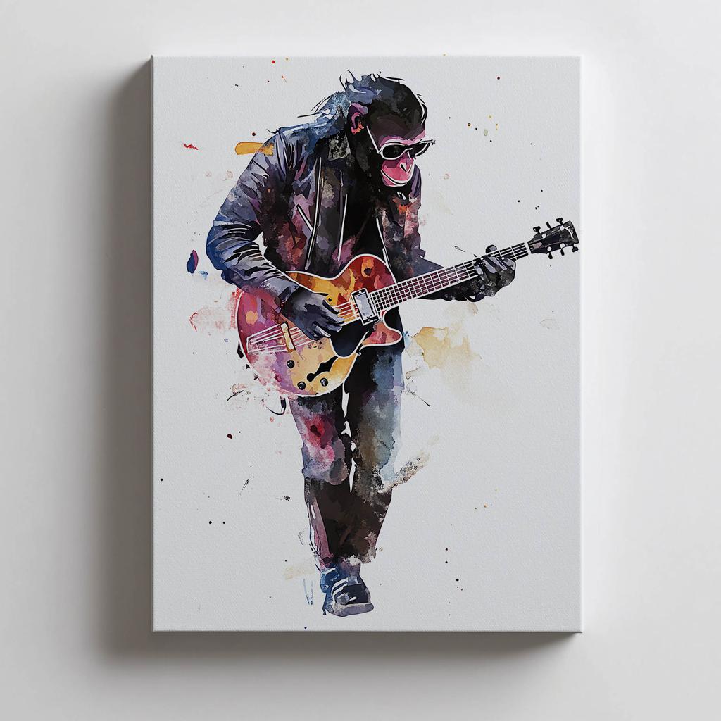 Guitar Master Poster Guitar Master Poster, 30X40 Cm, Dark Brown Wooden Frame, 230 Gsm Matte Paper