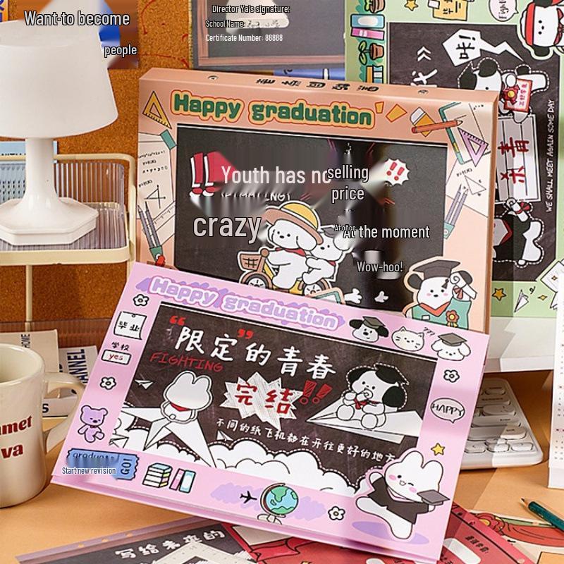 Yearbook Test Paper: 6th Grade Graduation Loose-Leaf Notebook for Girls