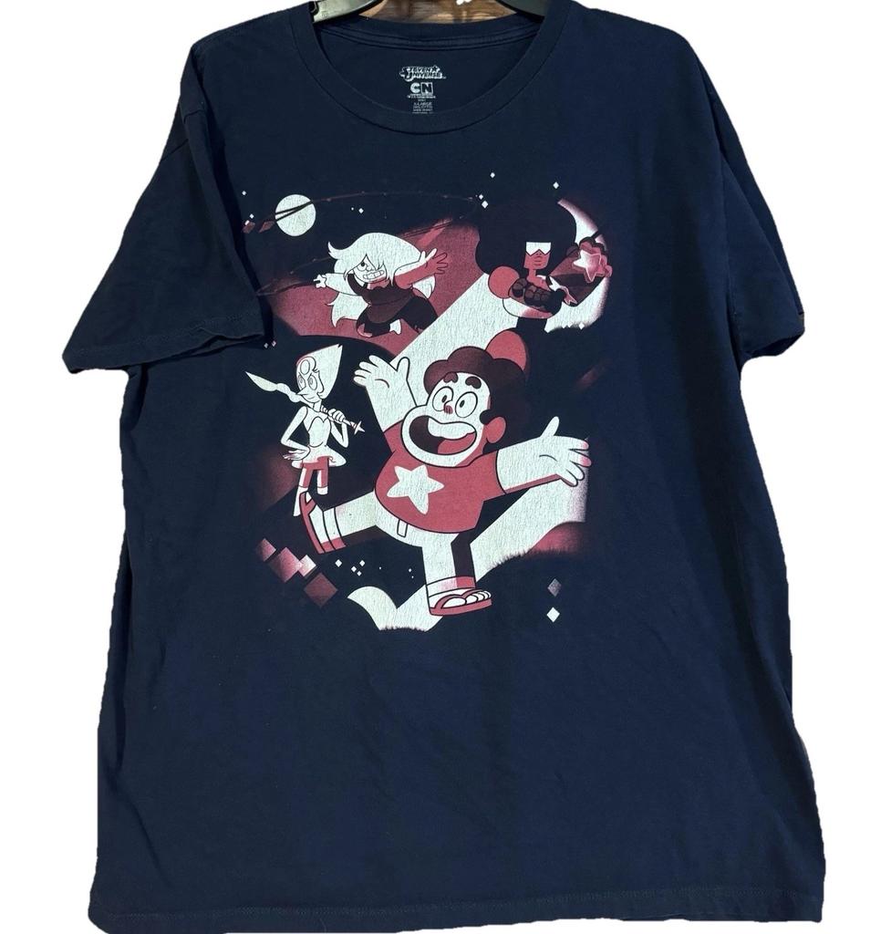 Maglietta Steven Universe Uomo XL Cartoon Network Gemme di Cristallo Grafica Blu 2016 T-shirt Unisex