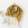 Solid color square scarf Spring and autumn thin lace cotton and linen square scarf Silk scarf Women's vacation beach towel Sunscreen shawl