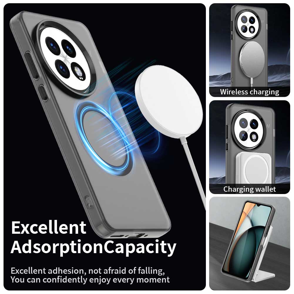 Magnetic Wireless Charging Case For OnePlus 13 5G Cover Candy Colors Transparent Back Shell