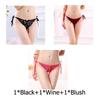 Sexy G-string T Panties Female Underwear Lace Thongs Women's Pants Sexy Pearl panties Erotic Women Crotchless panties plus size