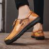 Handmade Leather Casual Men Shoes Design Sneakers Men Comfortable Leather Men Loafers Hot Sale Moccasins Driving Shoes Size 48