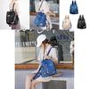 Floral Embroidered Double Backpack Large Capacity Women's Bag Oxford Fabric Blue Black Khaki