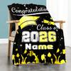 Congratulations Class Of 2026 Home Customize Your Name Blankets Comfortable Soft Lightweight Allseason Multipurpose Blanket For Picnics Sofas Offices