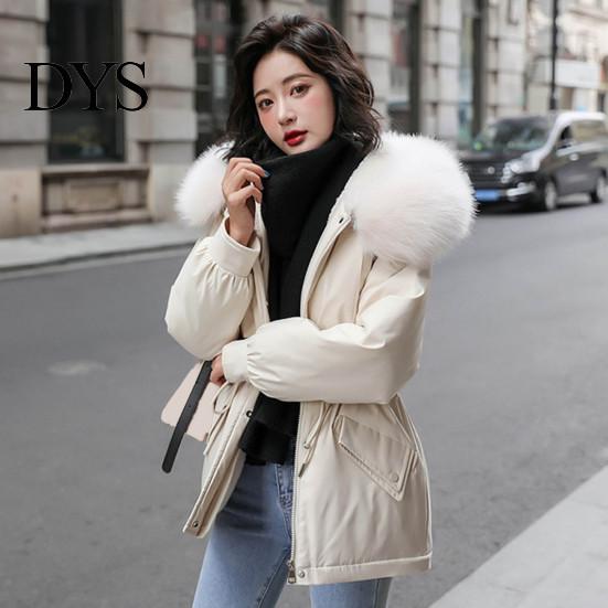 Drawstring Waist Coat Women Padded Jacket Thickened Plush Lined with Winter Stylish Outerwear Warm Puffer Faux Fur Hood for Work Streetwear