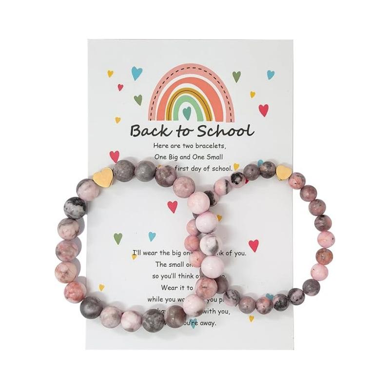 JYL TS Bracelet Parent-Child Elastic  Gold Heart Pendant Fosters Family Harmony