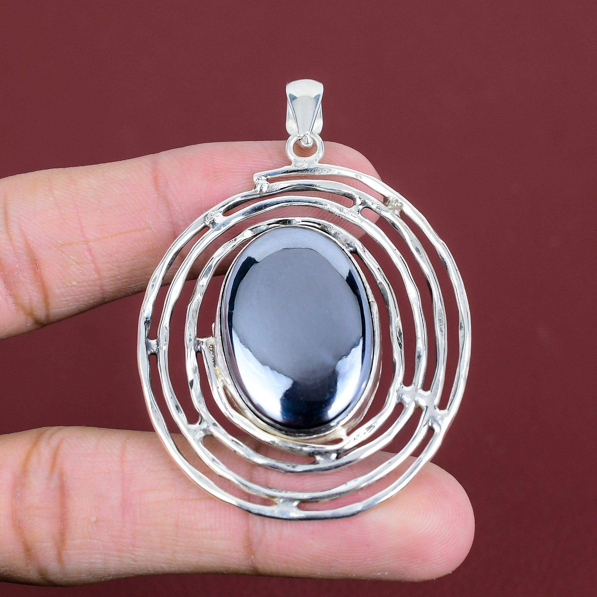 Shungite Pendant Handmade Jewelry Gemstone Pendant 925 Sterling Silver Pendant Top Quality Shungite Jewelry Gifts For Friend Stylish Pendant