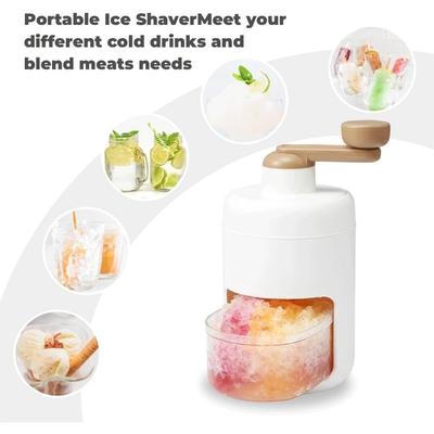 Manual Shaved Ice Machine Portable Snow Cone Machine Small Manual Crank Smoothie Machine, Snow Cone Ice Crusher