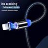 3A LED magnetinis USB kabelis Greitas iPhone įkrovimas C tipo kabelis Magnetinis įkroviklis duomenų įkrovimas Micro USB kabelis Mobiliojo telefono laidas USB laidas