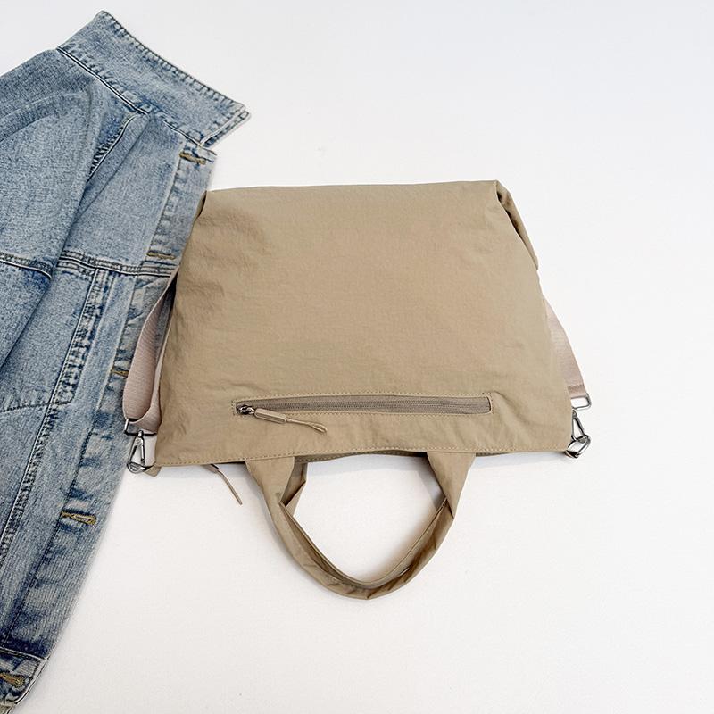 Solid Color Handbag Women's Large Capacity Lightweight Tote Bag Commuter Shoulder Crossbody Bag