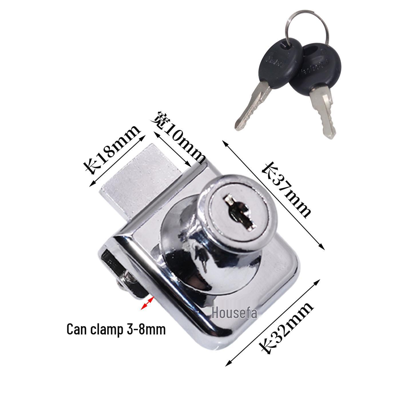 Glass Lock Display Cabinet Sliding Door Lock - Little Doctor 407 Little Doctor 407 Universal Lock Key - 1 Key