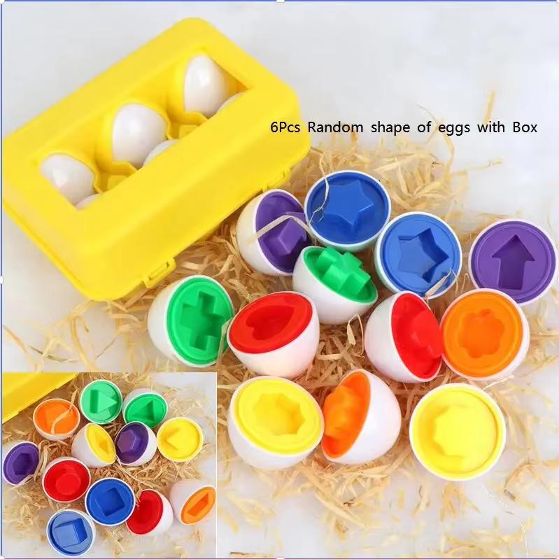 Montessori Learning Educational Math Toy Baby Development Toy Shape Match Puzzles Eggs Game Sensory Toys For Children 3 4 5 Year