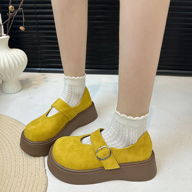 Casual Fashion Pink Retro Light Mouth Platform Single Shoes Women's 2025 New Summer Skirt Versatile Mary Jane Shoes