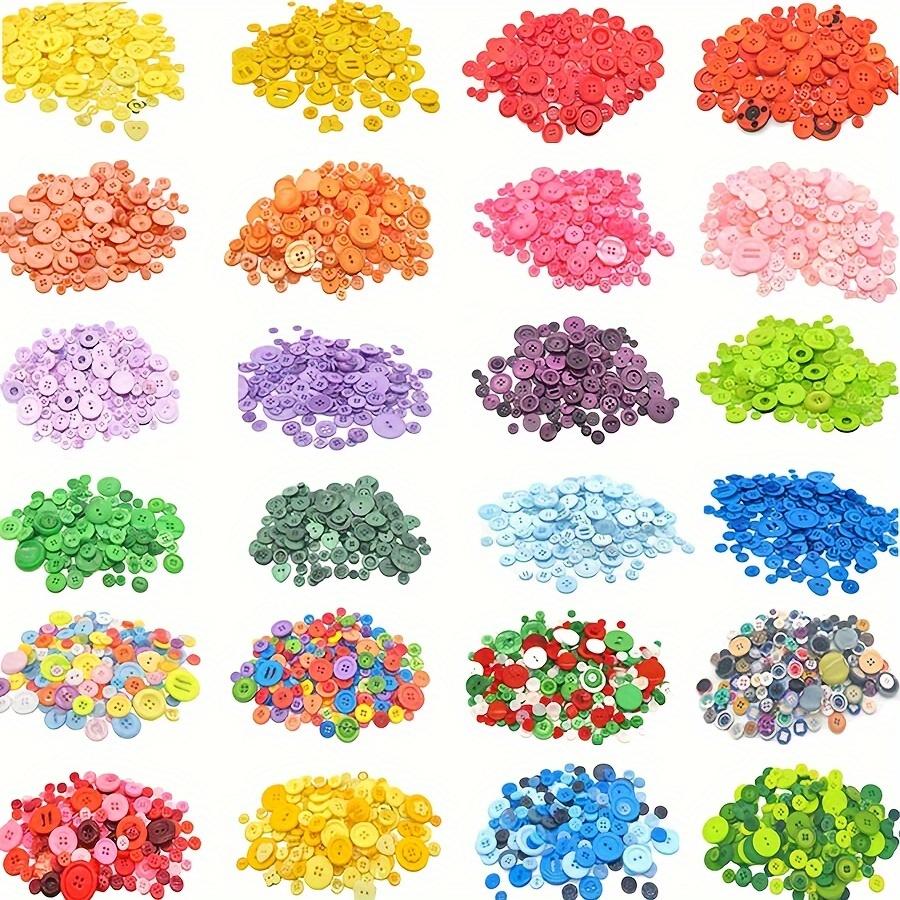 153pcs Color Round Plastic Buttons - 0.7-2.5cm Assorted Sizes for DIY Crafts, Sewing & Knitting Projects, Household Sewing ZSY