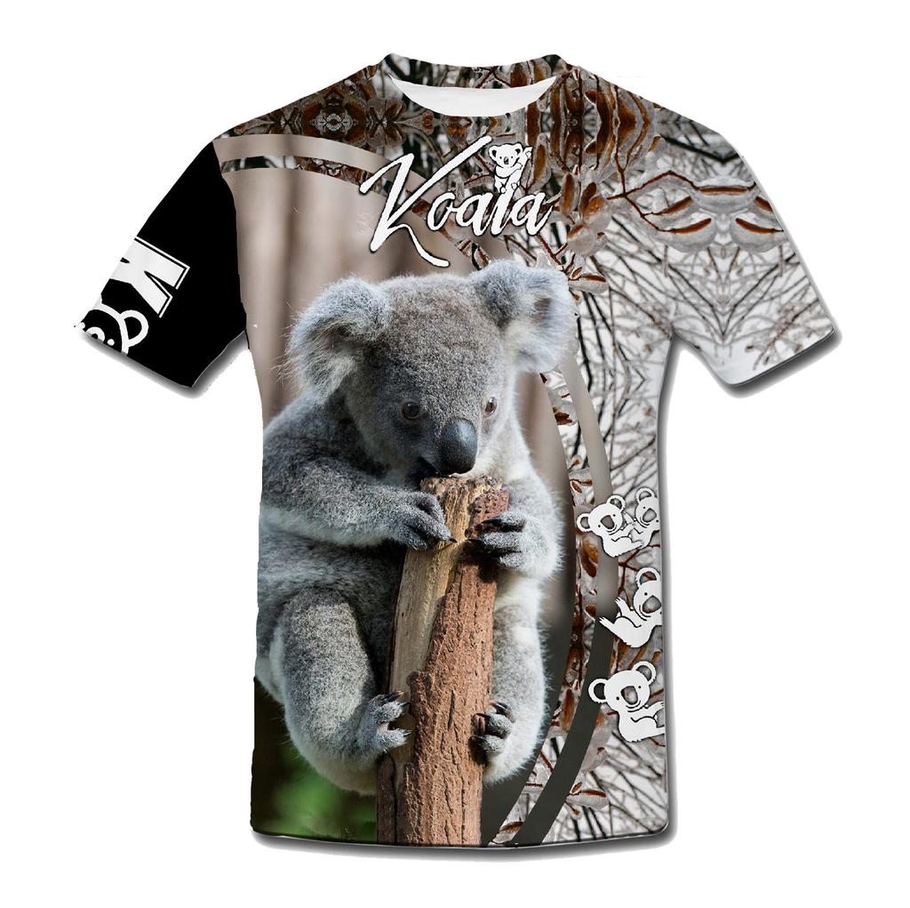 Streetwear Tričko Koala Hip Hop Series Tričko s 3D potiskem Pánské trička se zvířaty Ležérní outfit Letní trička s krátkým rukávem